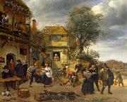 Jan Steen Peasants before an Inn Spain oil painting artist